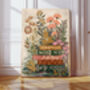 Floral Book Stack Art Print, thumbnail 1 of 5