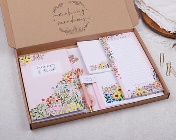 Personalised Pink Floral Desk Stationery Gift Box, 3 of 7