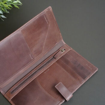 Personalised Vintage Leather Travel Wallet, 7 of 12