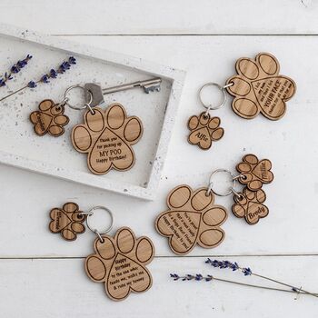 Personalised Paw Print Keyring For Pet Parent, 2 of 2