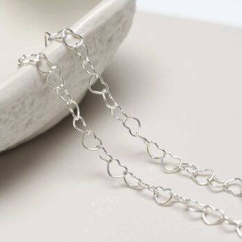 Sterling Silver Hearts Anklet, 6 of 8