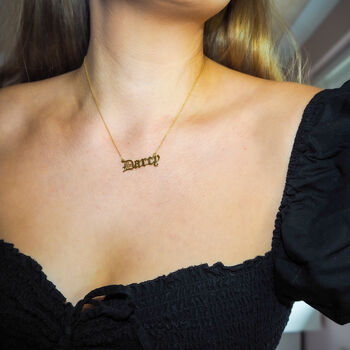 Personalised Old English Name Necklace, 2 of 7