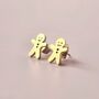 Gingerbread Man Festive Stud Earrings, thumbnail 1 of 5