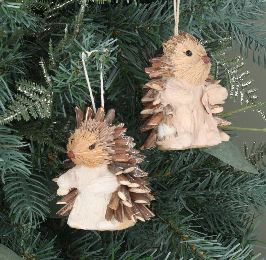 Set Of Two Hedgehog Hanging Decorations By The Christmas Home ...