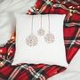 White Contemporary Christmas Bauble Cushion, thumbnail 1 of 6