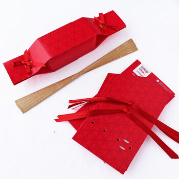Six Reusable Eco Crackers 'Christmas Red' Design, 3 of 8
