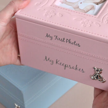 Personalised Baby Keepsake And Photo Box In Blue, 5 of 6