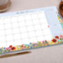 Blue Floral Monthly Desk Planner Pad, thumbnail 2 of 4