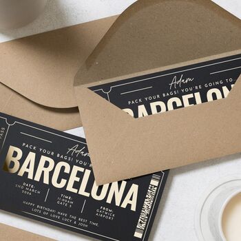 Personalised Gold Foil Barcelona Voucher, 7 of 9