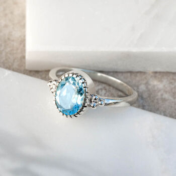 Sundar Blue Topaz Sterling Silver Ring, 2 of 10