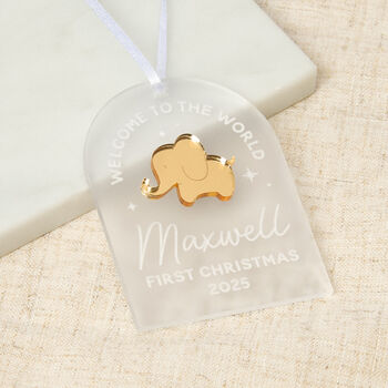 First Christmas Decoration With Metallic Elephant, 2 of 2