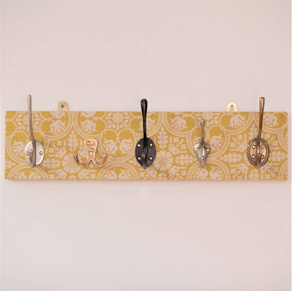 Lemon Yellow Coat Rack With Mismatched Hooks By Deja Ooh