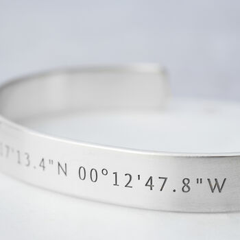 Personalised Solid Silver Coordinate Bangle, 3 of 5