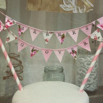Personalised Wedding Cake Topper Bunting, 2 of 7