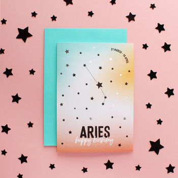 Aries Star Sign Constellation Birthday Card, 2 of 7