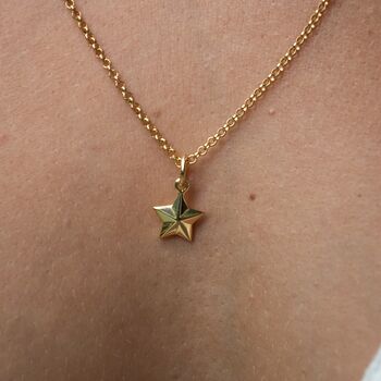 Faceted Star Necklace, Sterling Silver Or Gold Plated, 3 of 10