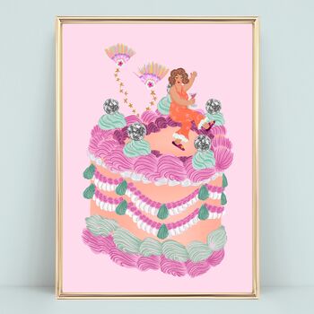 Party Girl Personalised Disco Ball Cake Print, 7 of 9