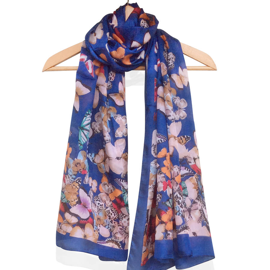 large 'butterflies' pure silk scarf by wonderland boutique ...