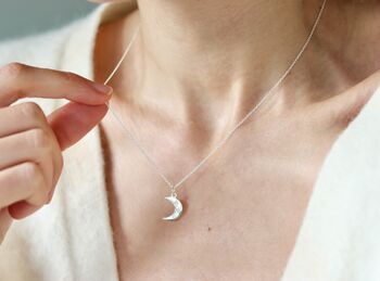 Love You To The Moon And Back Necklace Silver Moon, 2 of 5