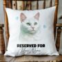 Personalised Russian White Cat Reserved For Cushion Cover, thumbnail 1 of 2