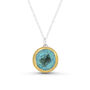 Large Round Turquoise Reef Silver Pendant, thumbnail 1 of 5