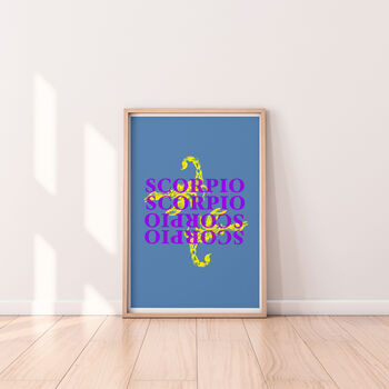 Scorpio Zodiac Typography Print, 3 of 6