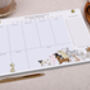 Blue Dog Personalised Weekly Planner Desk Pad, thumbnail 3 of 4