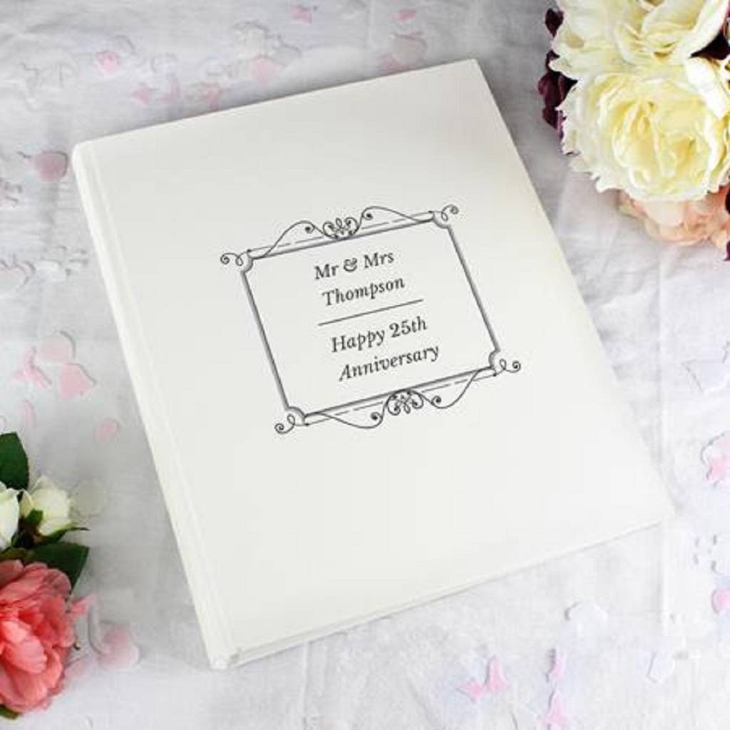 Personalised Message Silver Photo Album With Sleeves By Chips