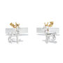 Stag Cufflinks In Sterling Silver And 18 Carat Gold, thumbnail 1 of 3