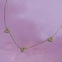 Triple Peridot Heart Charm Necklace, thumbnail 7 of 8