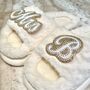 Personalised Fluffy White Bride Slippers, thumbnail 1 of 5
