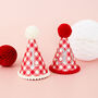 Red Gingham Any Age Birthday Party Hat, thumbnail 3 of 5