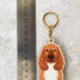 Cocker Spaniel Dog Wooden Keyring With Optional Christmas Card, thumbnail 7 of 8
