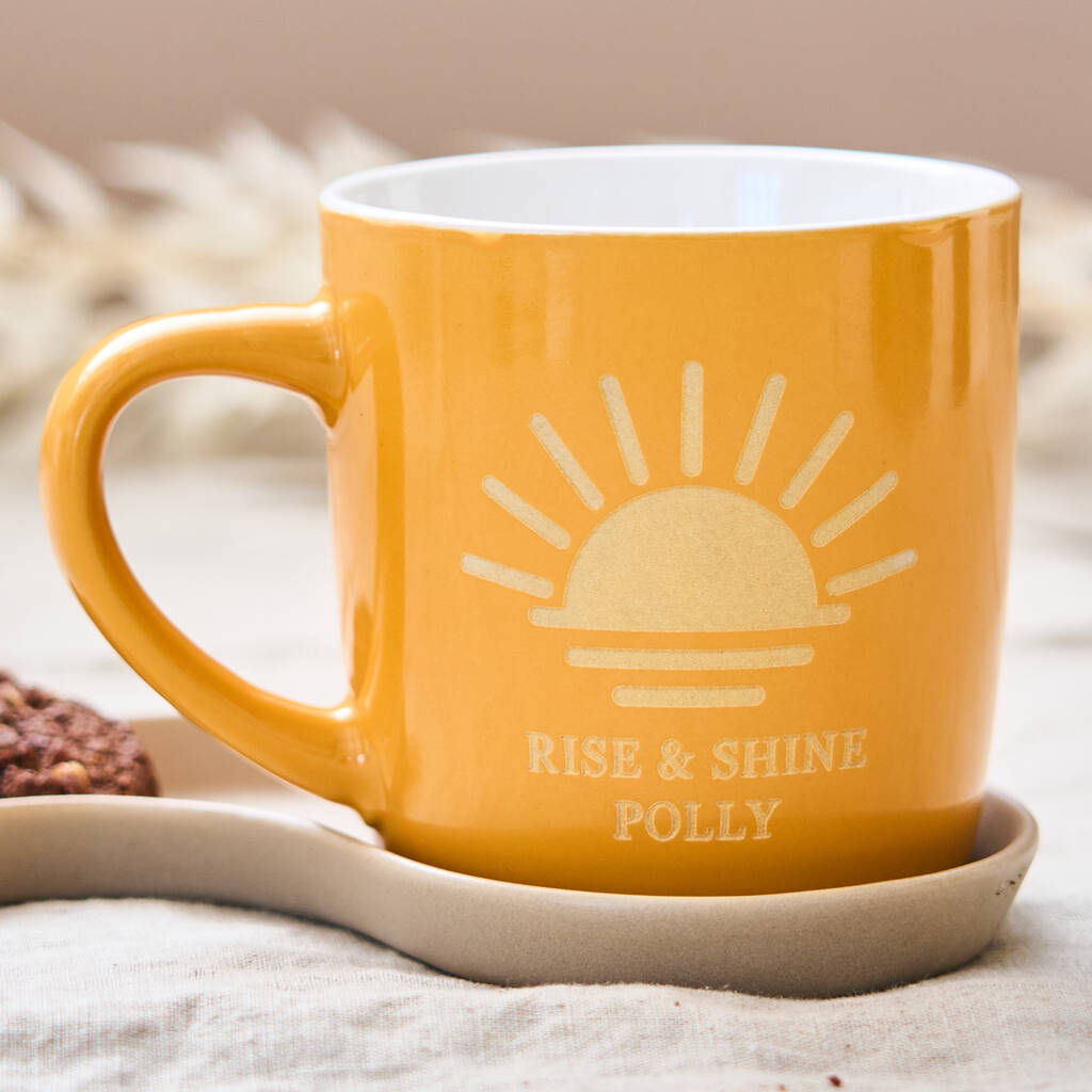 Personalised Rise And Shine Stoneware Mug, 1 of 7