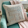 Personalised 60th Birthday Word Art Cushion, thumbnail 4 of 8