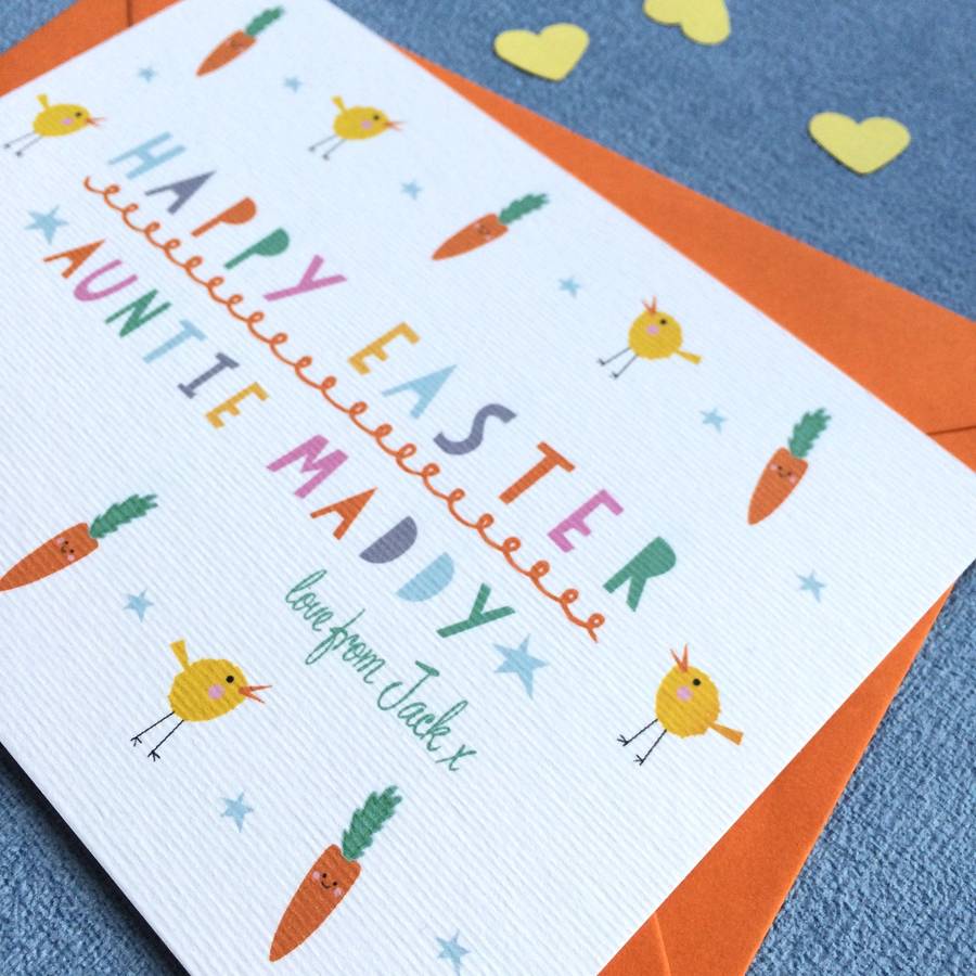 Personalised Chick And Carrot Happy Easter Card By Coupole Carnaby