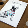 French Bulldog In A Jumper Christmas Card, thumbnail 2 of 3