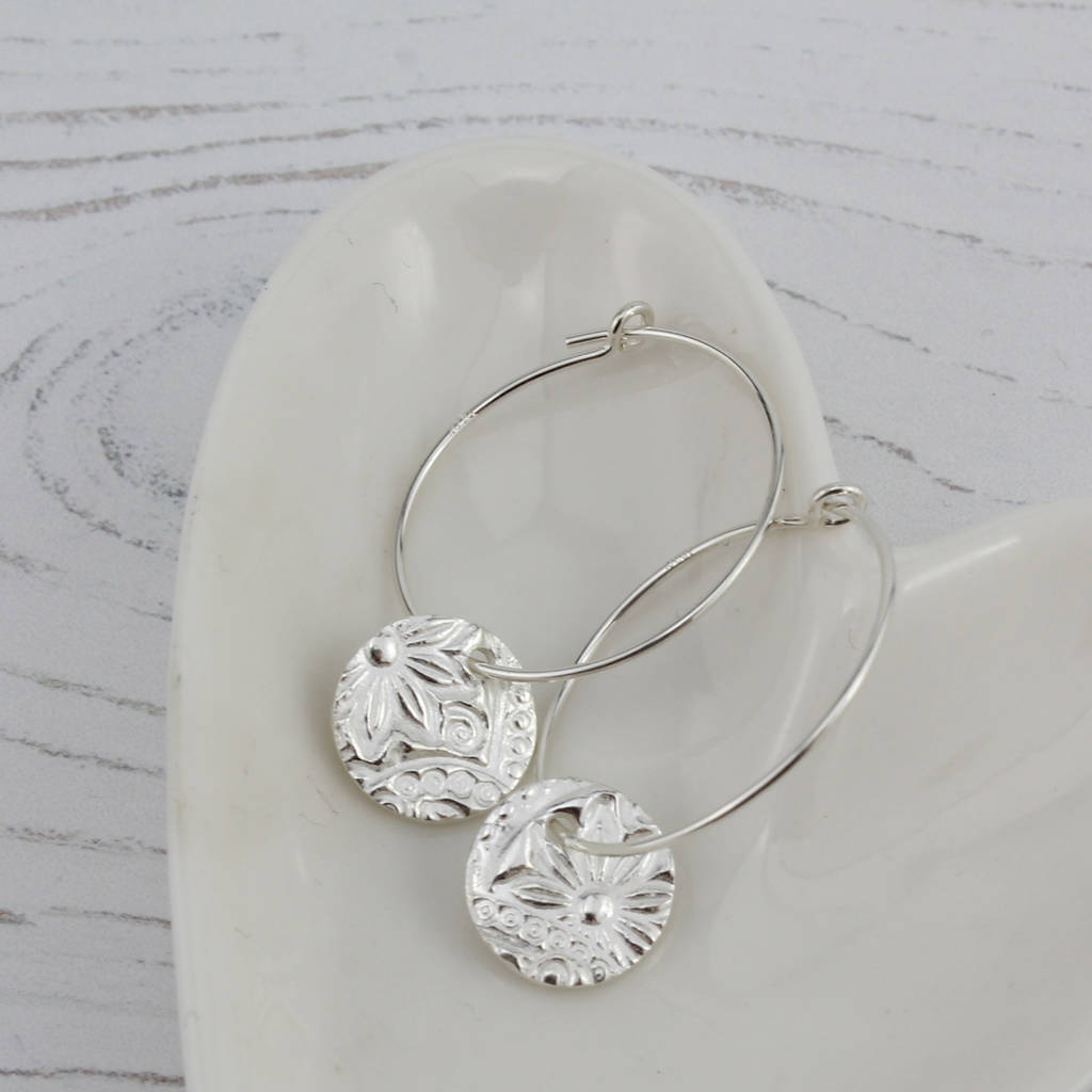 sterling silver circle hoop earrings by lucy kemp silver jewellery ...