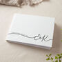 Minimal Script Personalised Initials Wedding Guest Book, thumbnail 1 of 3