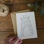 Illustrated Giraffe Greeting Card, thumbnail 4 of 4