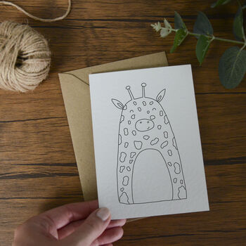 Illustrated Giraffe Greeting Card, 4 of 4