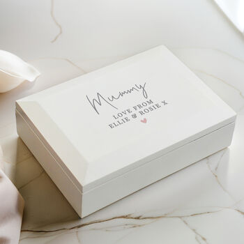 Personalised White Wooden Jewellery Box, 5 of 7