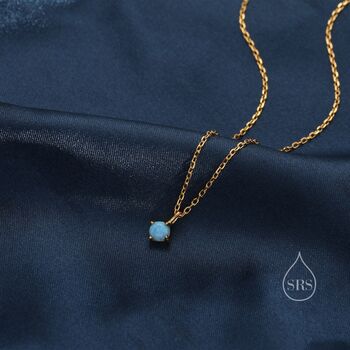 Blue Opal Pendant Necklace In Sterling Silver, 2 of 11