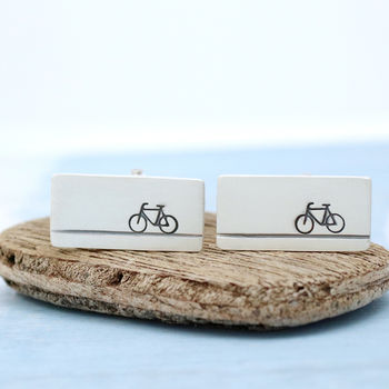 Silver Bike Cufflinks. Gift For Cyclist, 5 of 7