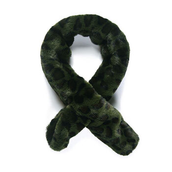 Forest Leopard Faux Fur Scarf, 2 of 3