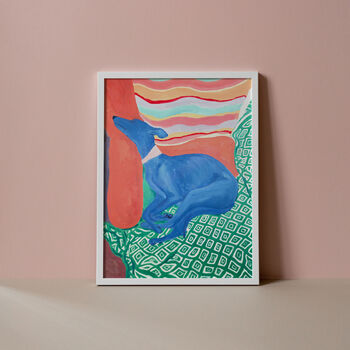 Sleeping Sighthound Whippet And Greyhound Fine Art Print, 2 of 4