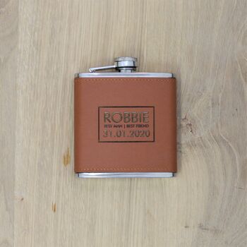Personalised Leather Hip Flask, 4 of 10
