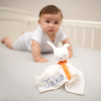 Cashmere Bunny Rabbit Baby Comforter, 9 of 11