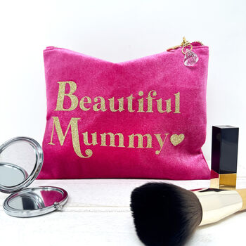 Peronalised Mum Velvet Make Up Bag, 4 of 6