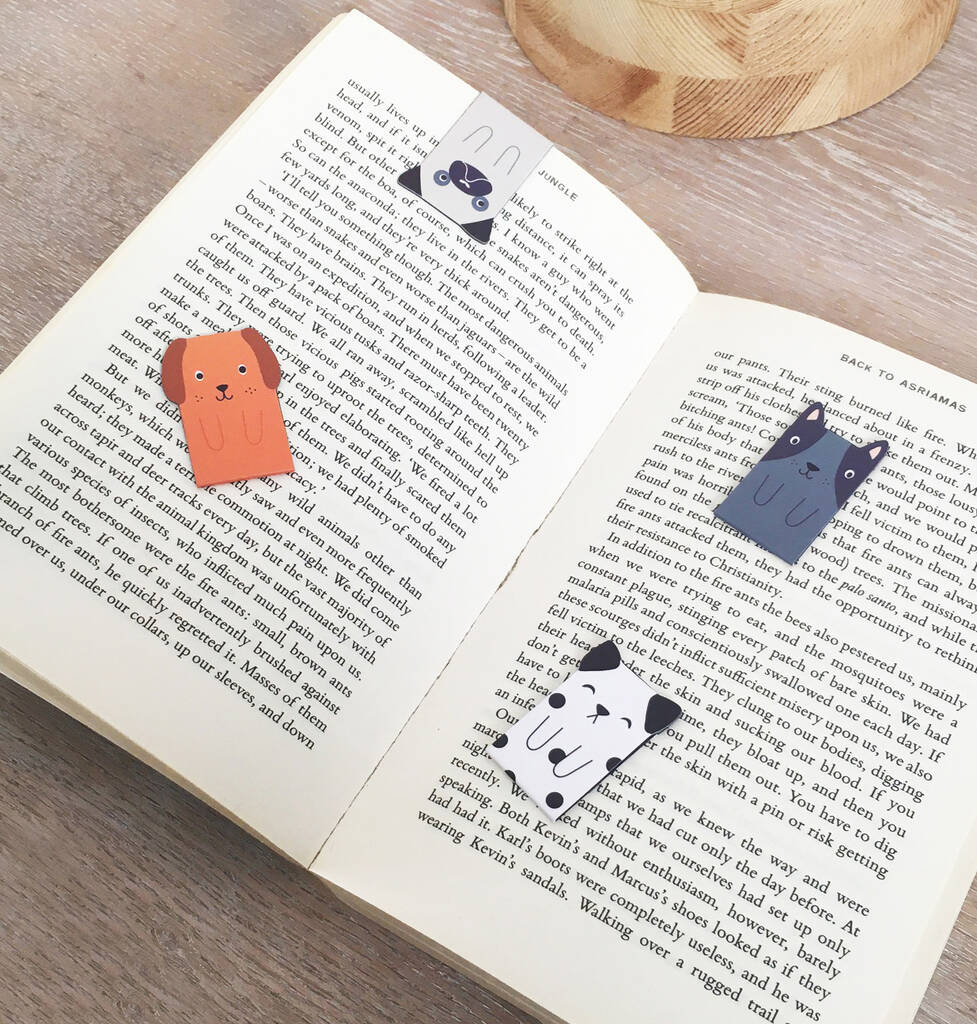 Set Of Four Dog Bookmarks By Over & Over